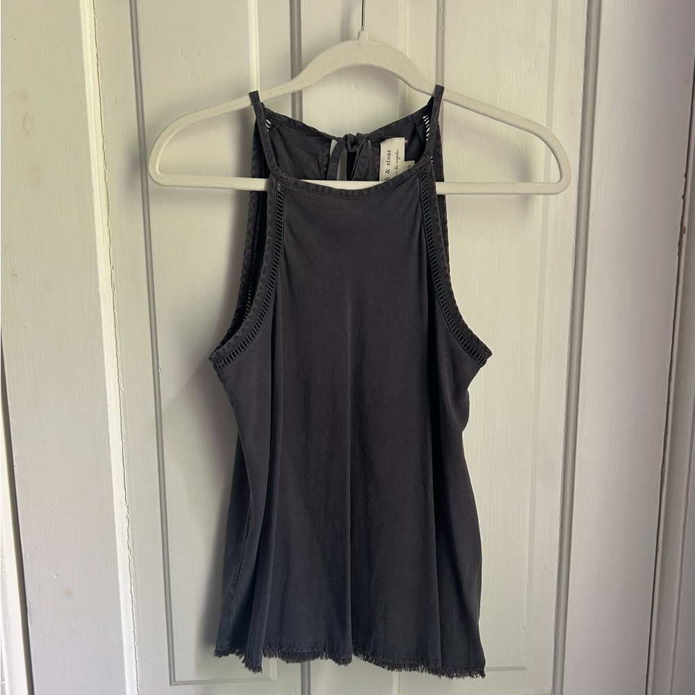 Cloth and Stone Grey Tank Top — Cute Lining and Back Tie — Size XS